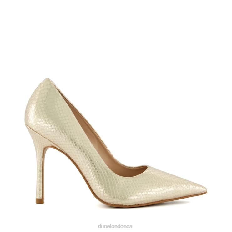 Dune London Bento Women Croc Court Heels Gold 2Z0DB58