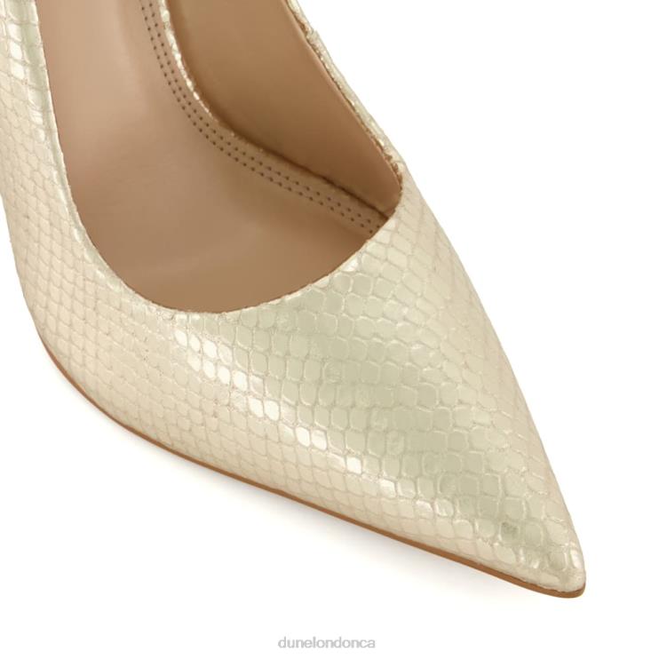 Dune London Bento Women Croc Court Heels Gold 2Z0DB58