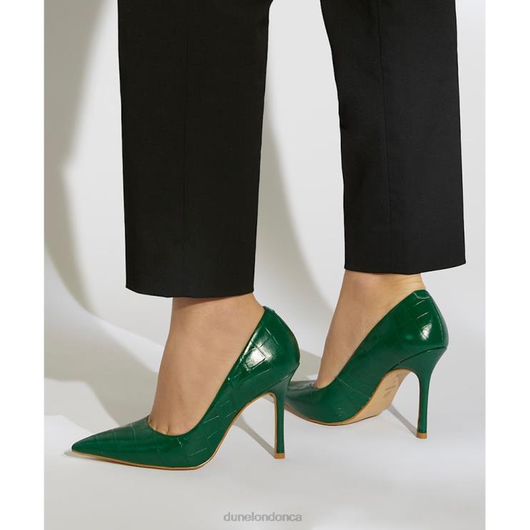 Dune London Bento Women Croc Court Heels Green 2Z0DB560