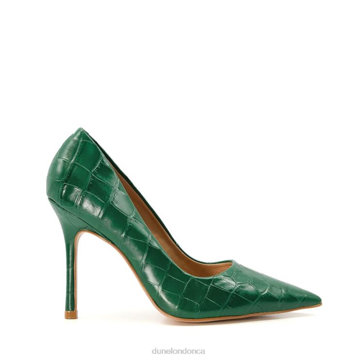 Dune London Bento Women Croc Court Heels Green 2Z0DB560