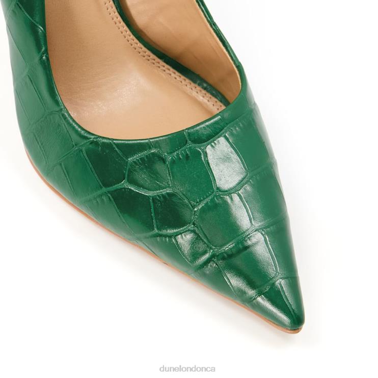 Dune London Bento Women Croc Court Heels Green 2Z0DB560