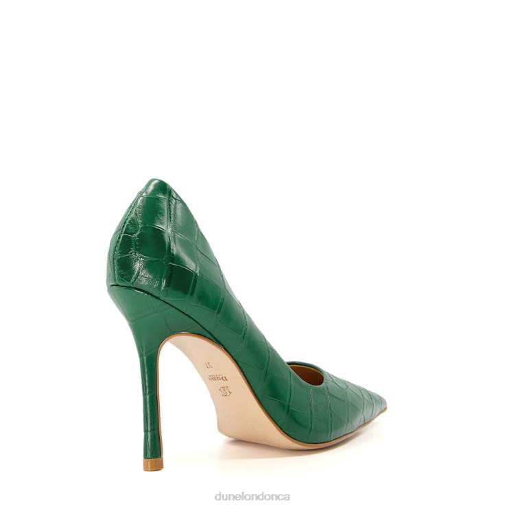 Dune London Bento Women Croc Court Heels Green 2Z0DB560