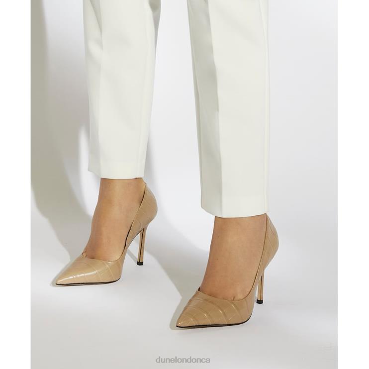 Dune London Bento Women Croc Court Heels Taupe 2Z0DB559