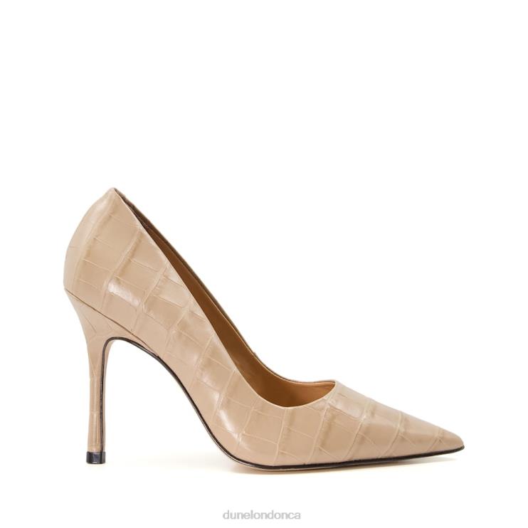 Dune London Bento Women Croc Court Heels Taupe 2Z0DB559