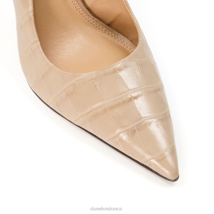 Dune London Bento Women Croc Court Heels Taupe 2Z0DB559