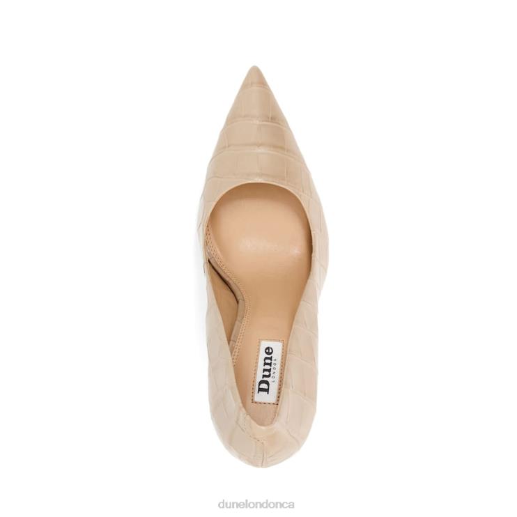 Dune London Bento Women Croc Court Heels Taupe 2Z0DB559