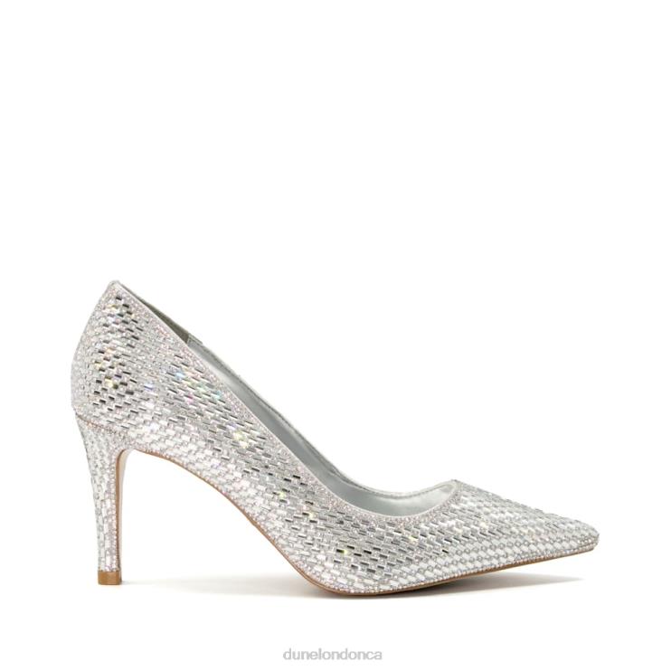 Dune London Blinding Women Jewel Embellished Stiletto Heel Court Shoes Silver 2Z0DB571