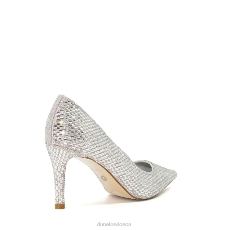Dune London Blinding Women Jewel Embellished Stiletto Heel Court Shoes Silver 2Z0DB571