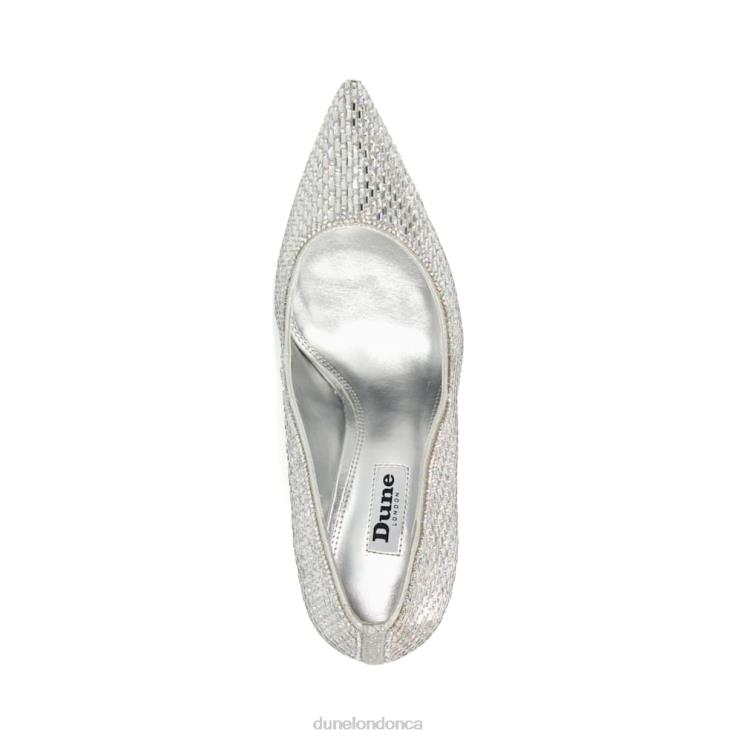 Dune London Blinding Women Jewel Embellished Stiletto Heel Court Shoes Silver 2Z0DB571