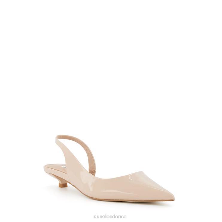 Dune London Calmer Women Patent Kitten-Heel Slingback Courts Nude 2Z0DB20