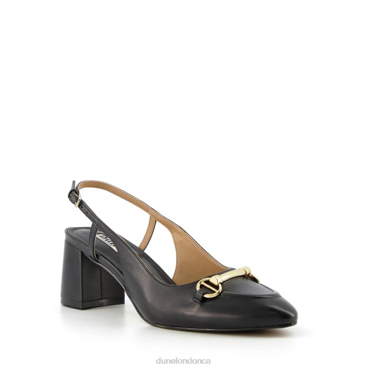 Dune London Cassie Women Snaffle-Trim Block-Heel Slingback Courts Black 2Z0DB387