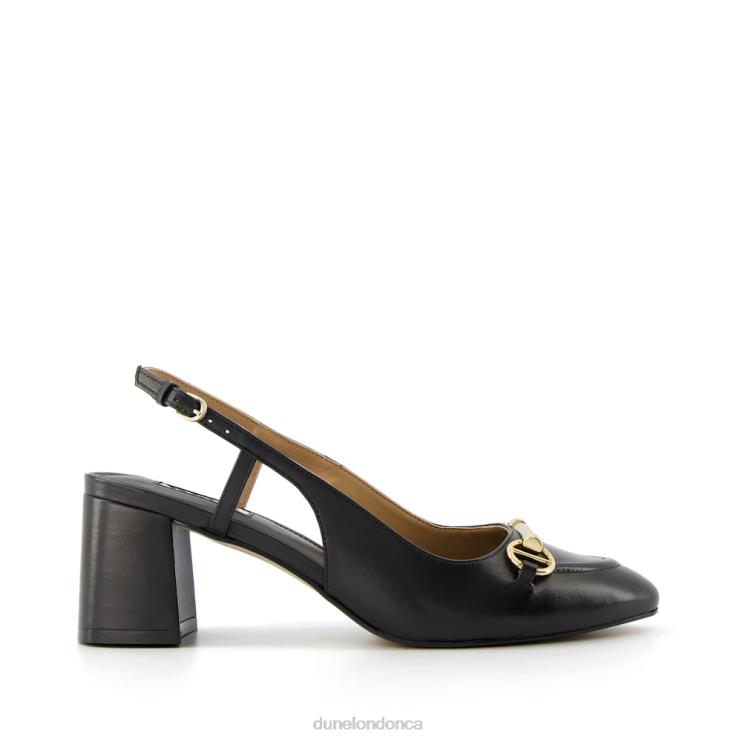 Dune London Cassie Women Snaffle-Trim Block-Heel Slingback Courts Black 2Z0DB387