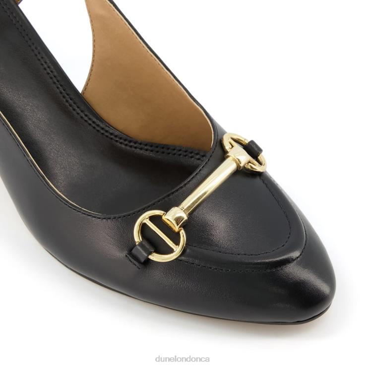 Dune London Cassie Women Snaffle-Trim Block-Heel Slingback Courts Black 2Z0DB387