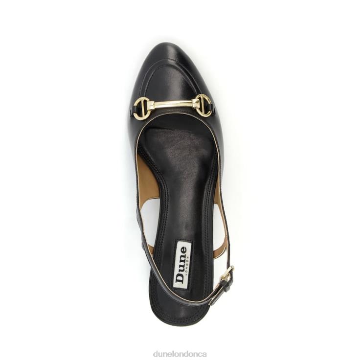 Dune London Cassie Women Snaffle-Trim Block-Heel Slingback Courts Black 2Z0DB387