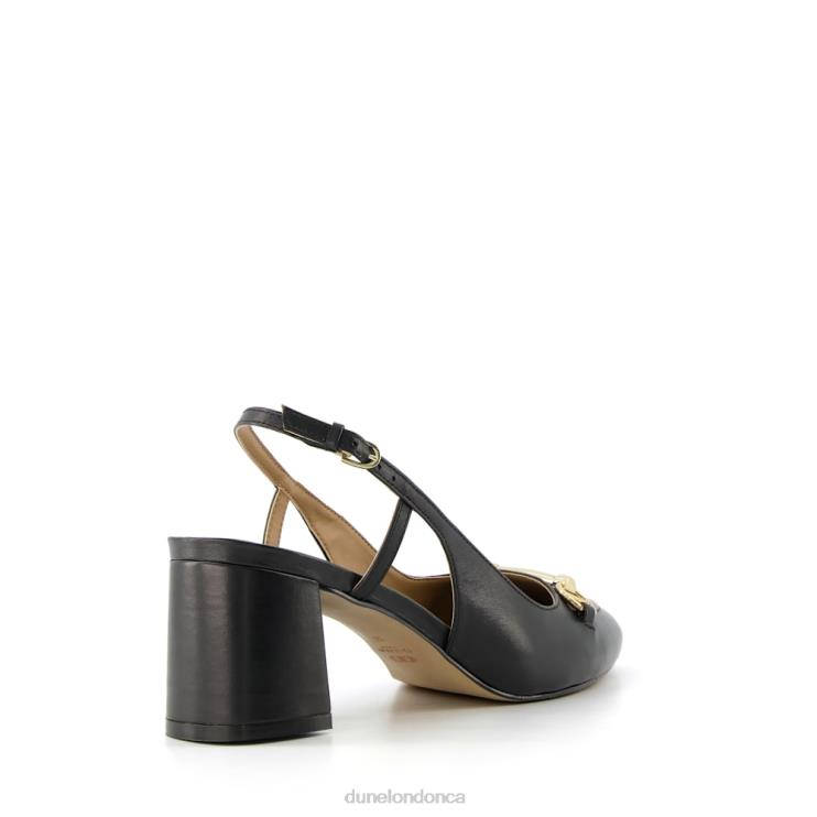 Dune London Cassie Women Snaffle-Trim Block-Heel Slingback Courts Black 2Z0DB387