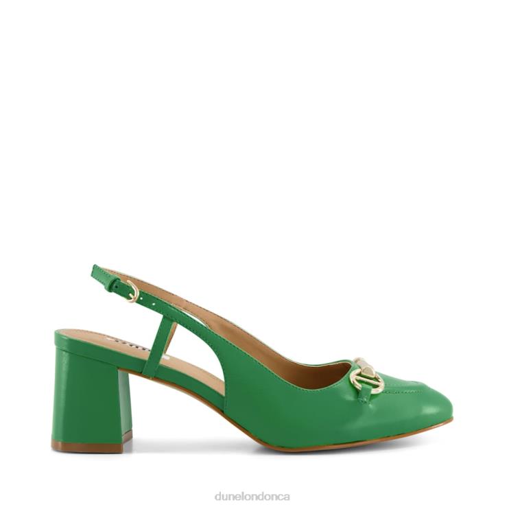 Dune London Cassie Women Snaffle-Trim Block-Heel Slingback Courts Green 2Z0DB350