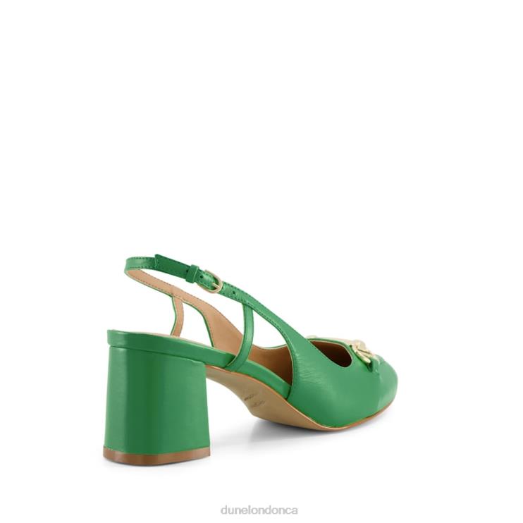 Dune London Cassie Women Snaffle-Trim Block-Heel Slingback Courts Green 2Z0DB350