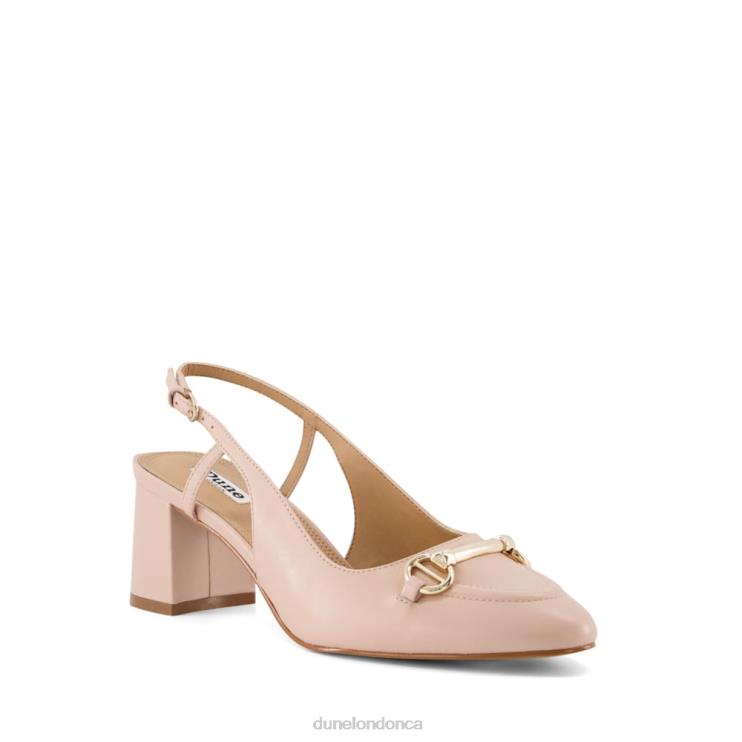 Dune London Cassie Women Snaffle-Trim Block-Heel Slingback Courts Nude 2Z0DB507