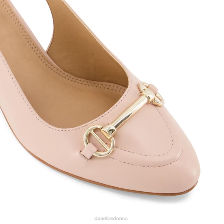 Dune London Cassie Women Snaffle-Trim Block-Heel Slingback Courts Nude 2Z0DB507
