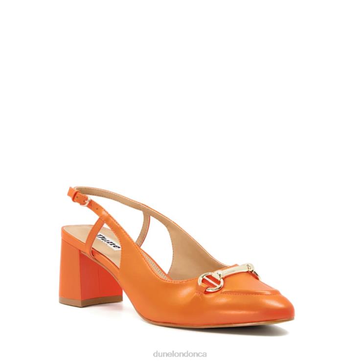 Dune London Cassie Women Snaffle-Trim Block-Heel Slingback Courts Orange 2Z0DB492