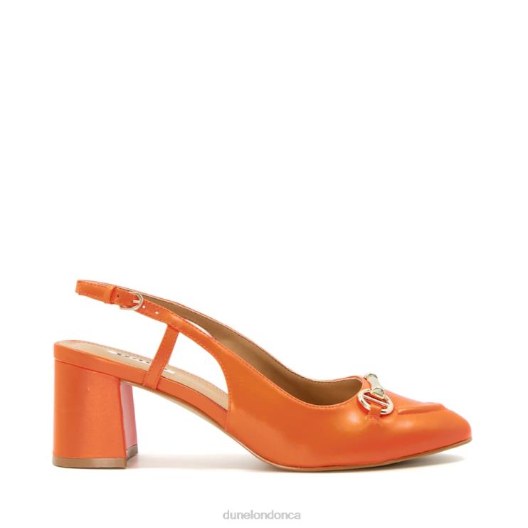 Dune London Cassie Women Snaffle-Trim Block-Heel Slingback Courts Orange 2Z0DB492