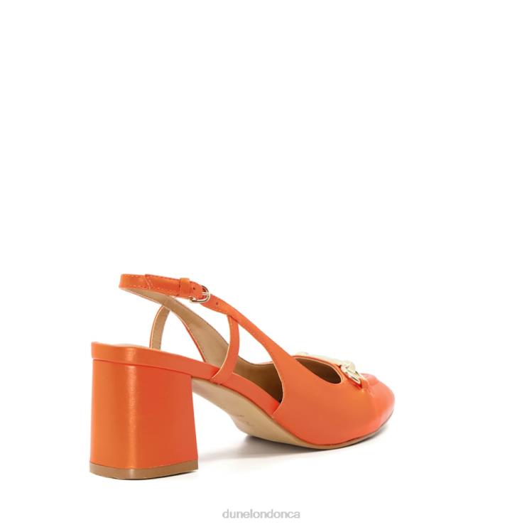 Dune London Cassie Women Snaffle-Trim Block-Heel Slingback Courts Orange 2Z0DB492
