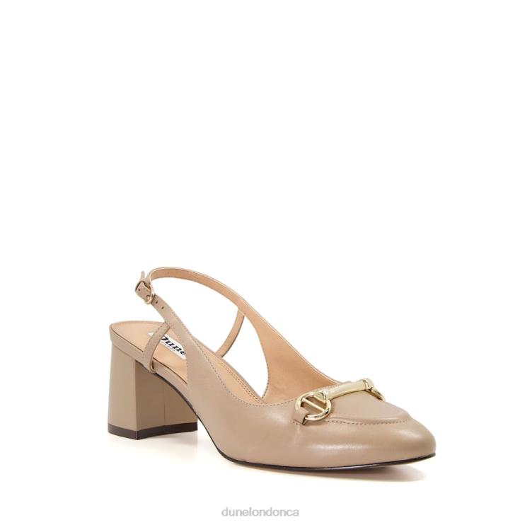 Dune London Cassie Women Snaffle-Trim Block-Heel Slingback Courts Taupe 2Z0DB595