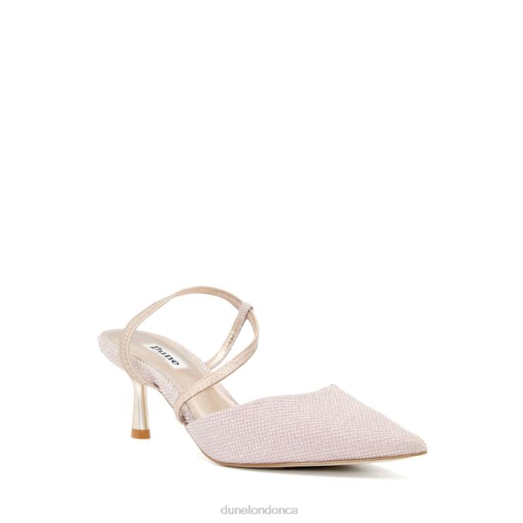 Dune London Citrus Women Matte-Flared-Heel Court Shoes Rose Gold 2Z0DB237