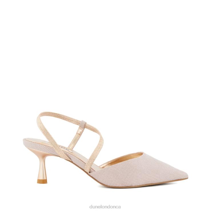 Dune London Citrus Women Wide Fit Flare-Heel Courts Rose Gold 2Z0DB75