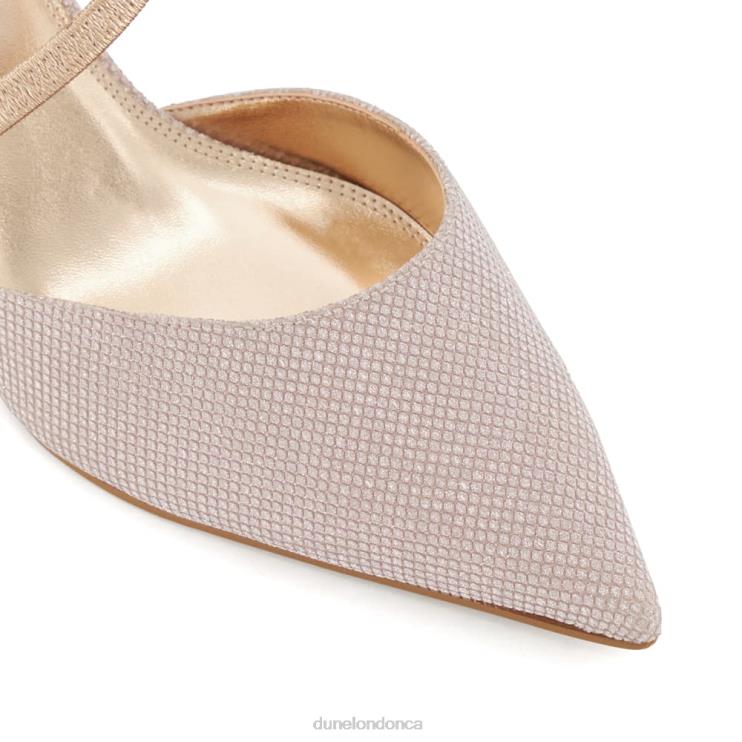 Dune London Citrus Women Wide Fit Flare-Heel Courts Rose Gold 2Z0DB75