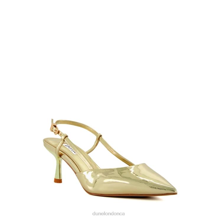 Dune London Classify Women Flare-Heel Slingback Court Shoes Gold 2Z0DB455