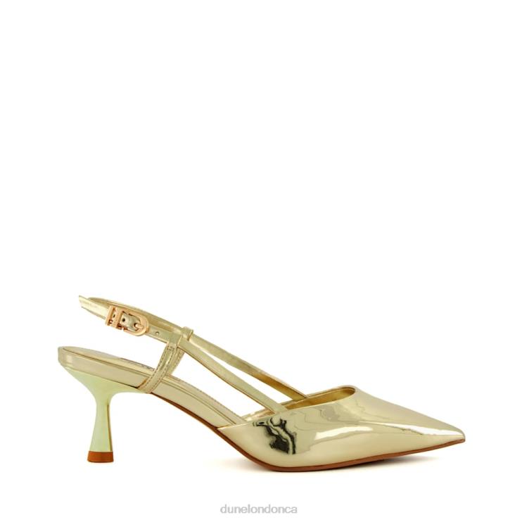 Dune London Classify Women Flare-Heel Slingback Court Shoes Gold 2Z0DB455