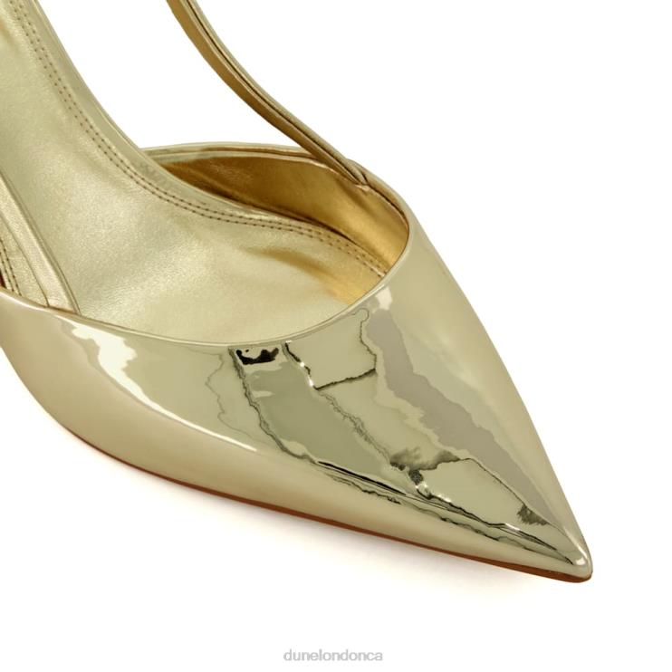 Dune London Classify Women Flare-Heel Slingback Court Shoes Gold 2Z0DB455