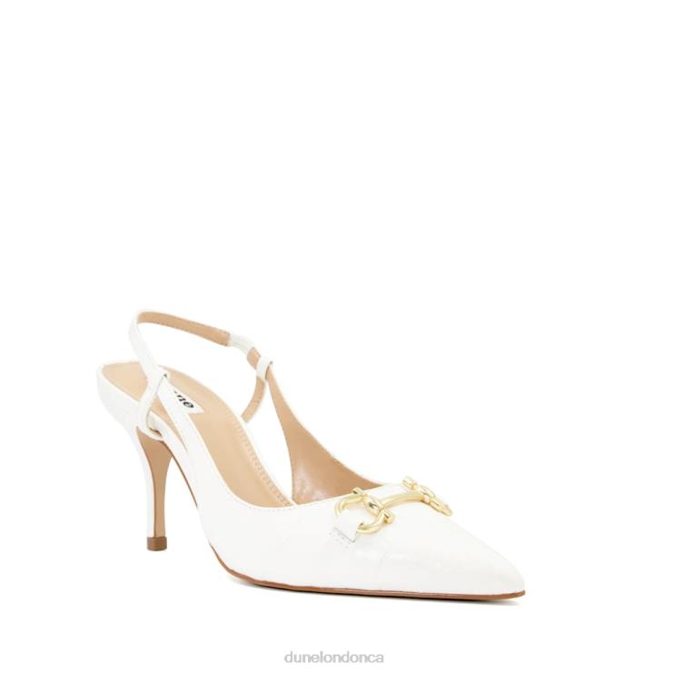 Dune London Click Women Snaffle-Trim Slingback Courts White 2Z0DB628