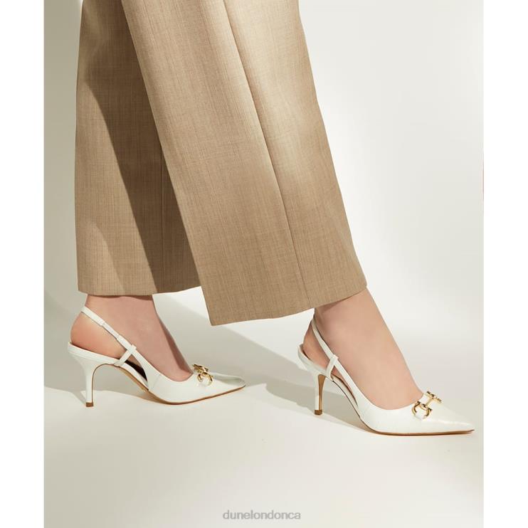 Dune London Click Women Snaffle-Trim Slingback Courts White 2Z0DB628
