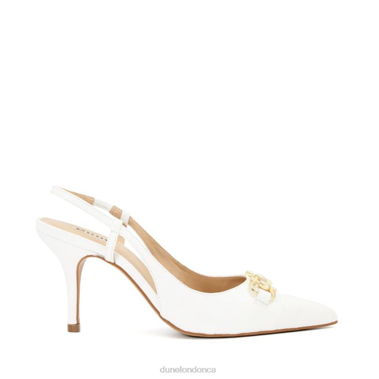 Dune London Click Women Snaffle-Trim Slingback Courts White 2Z0DB628