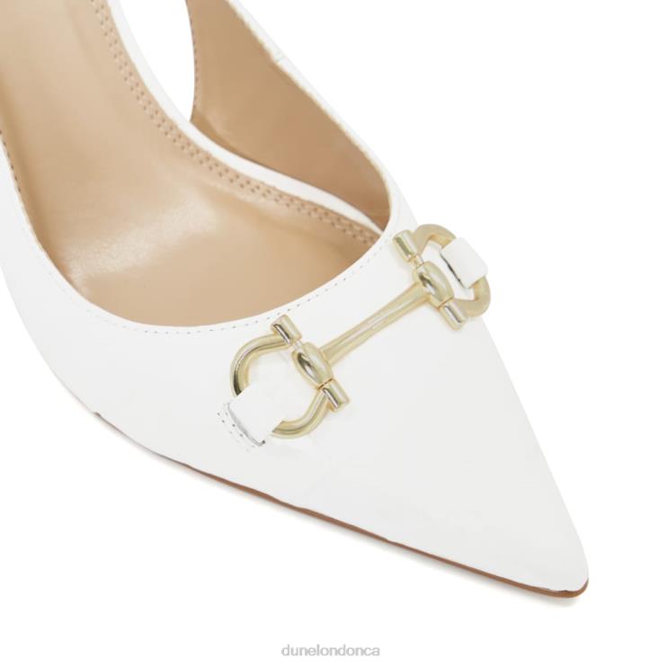 Dune London Click Women Snaffle-Trim Slingback Courts White 2Z0DB628