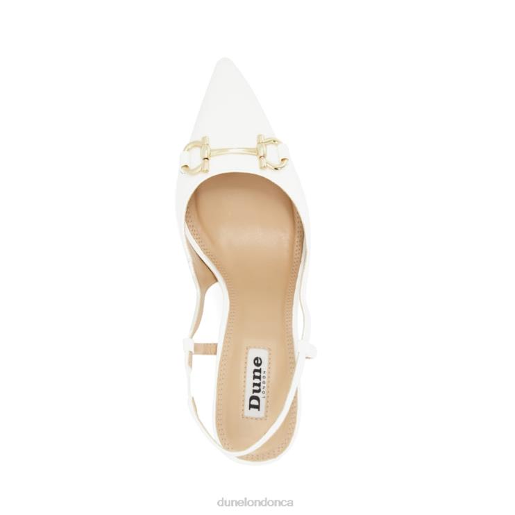 Dune London Click Women Snaffle-Trim Slingback Courts White 2Z0DB628
