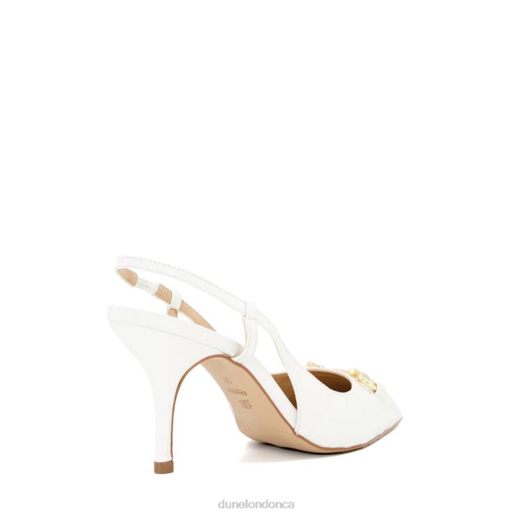 Dune London Click Women Snaffle-Trim Slingback Courts White 2Z0DB628