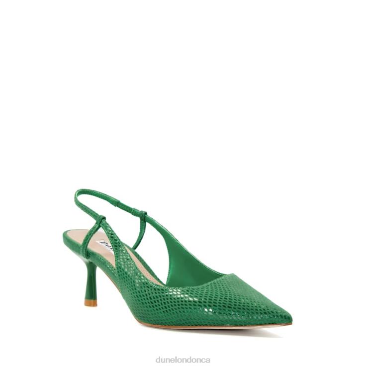 Dune London Clip Women Flare-Heel Court Shoes Green 2Z0DB592