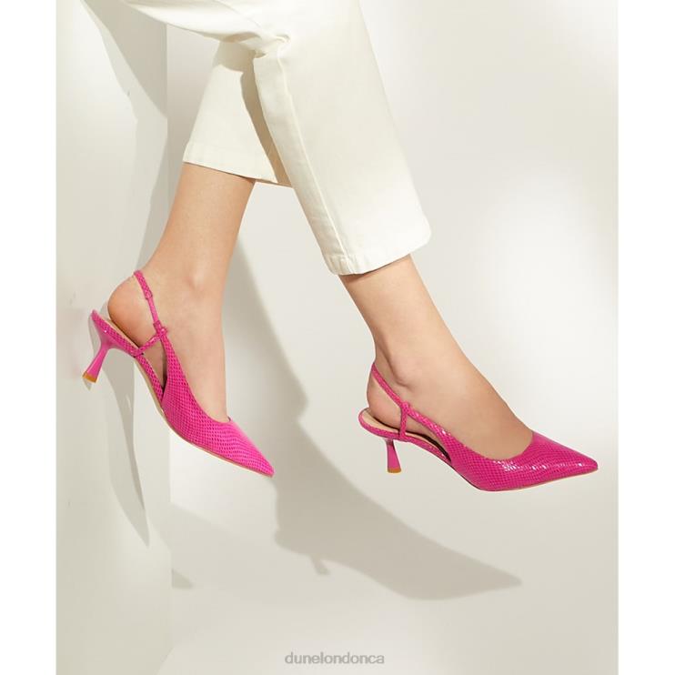Dune London Clip Women Flare-Heel Slingback Court Shoes Pink 2Z0DB487