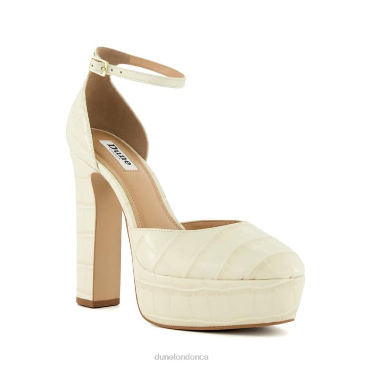 Dune London Contest Women Croc-Print-Leather Platform Mary Jane Shoes Ecru 2Z0DB173