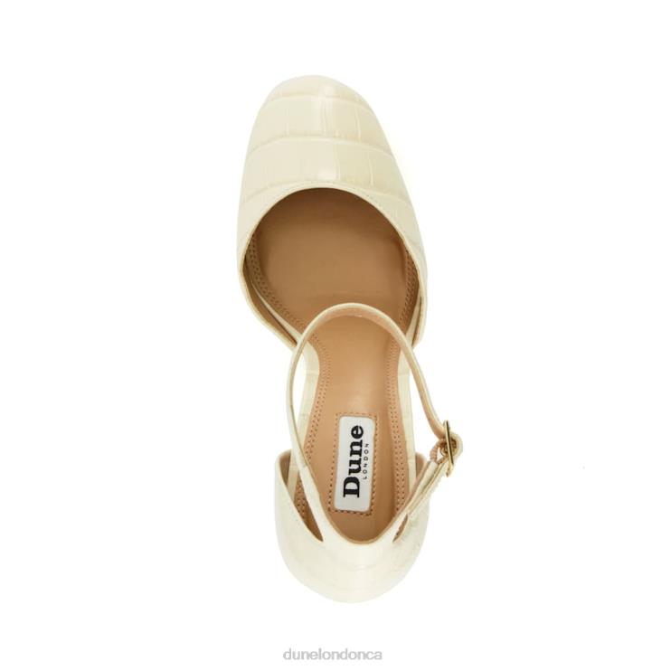 Dune London Contest Women Croc-Print-Leather Platform Mary Jane Shoes Ecru 2Z0DB173