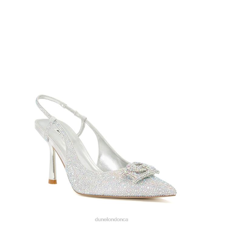 Dune London Create Women Diamante Metallic Slingback Courts Silver 2Z0DB485