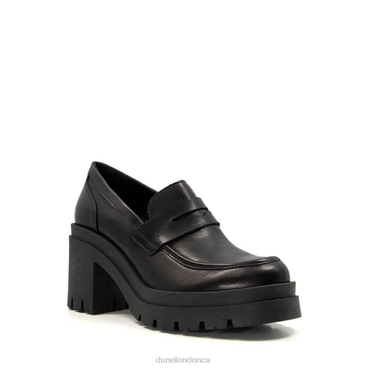 Dune London Grounded Women Leather Block Heel Loafers Black 2Z0DB325