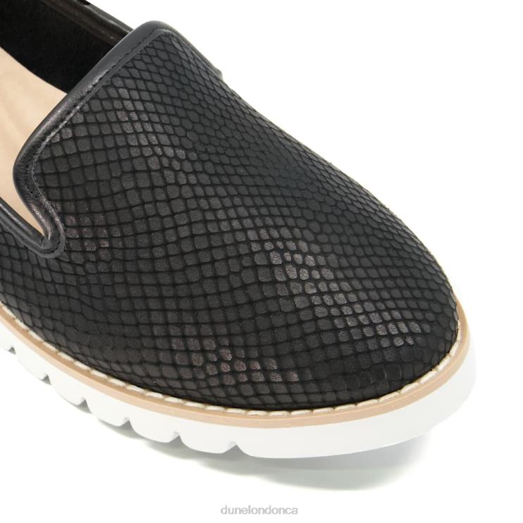 Dune London Galleon Women Printed Sport Loafer Black 2Z0DB624