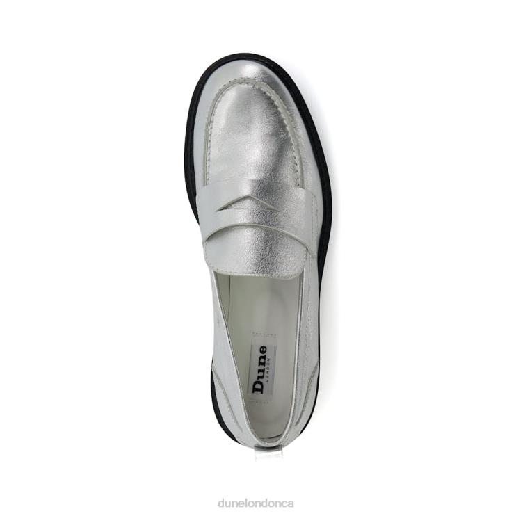 Dune London Geeno Women Penny Loafers Silver 2Z0DB21