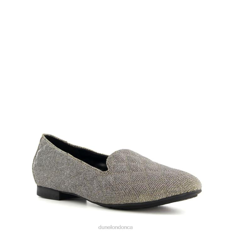 Dune London Genevie Women Quilted Loafers Pewter 2Z0DB538