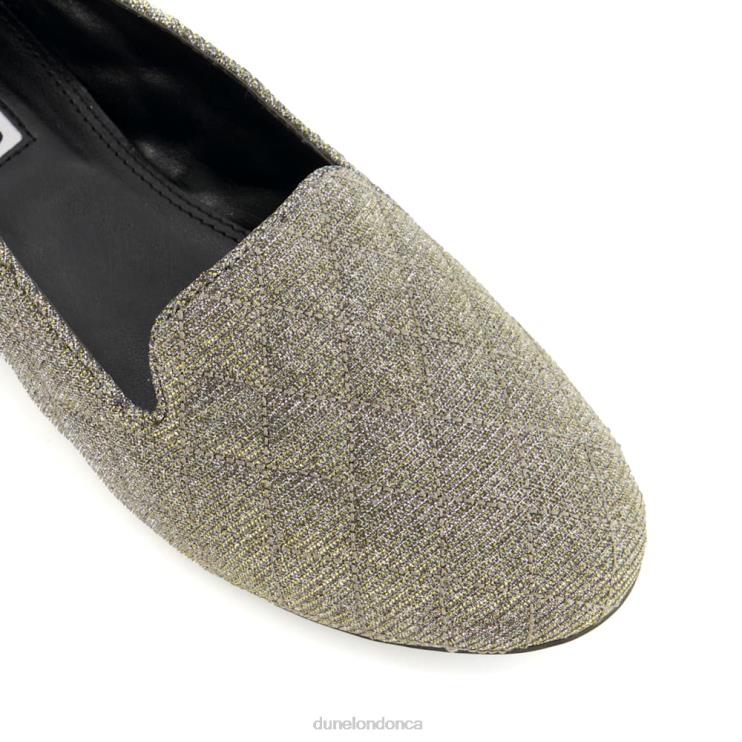 Dune London Genevie Women Quilted Loafers Pewter 2Z0DB538