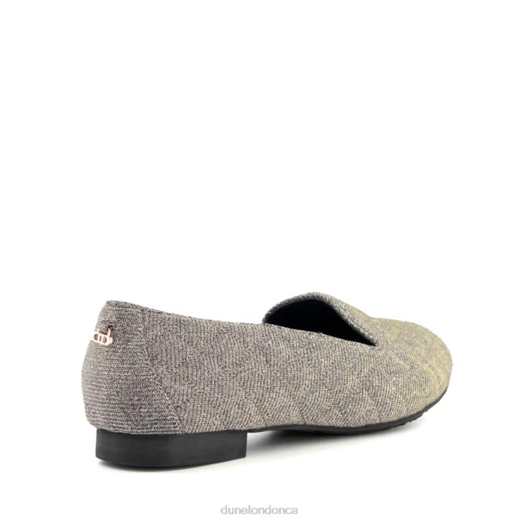 Dune London Genevie Women Quilted Loafers Pewter 2Z0DB538